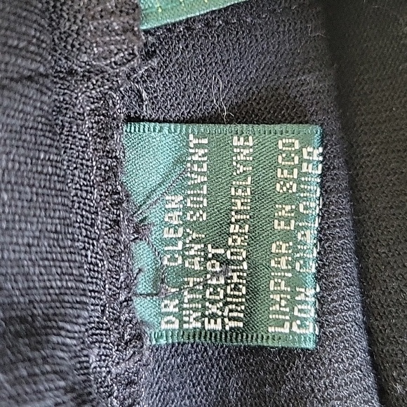 LRL Lauren Ralph Lauren Black Wool Straight Leg Trousers Size 6 - Picture 7 of 7